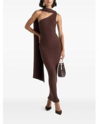 Manière De Voir - Laya Asymmetric Knit Maxi Dress With Scarf - Lyst