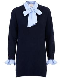 Cinq À Sept - Tammy Bow-Detail Layered Mini Dress - Lyst