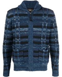 RRL - Zip-up Knitted Cardigan - Lyst