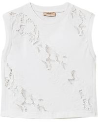 Twinset - Lace-Panelled T-Shirt - Lyst