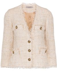 Tagliatore - Frayed-detail Tweed Jacket - Lyst
