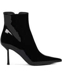 Le Silla - Bella Stiefeletten aus Lackleder mit spitzer Kappe 80mm - Lyst