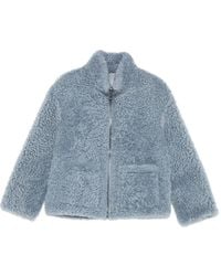 Simonetta Ravizza - Zip-Front Shearling Jacket - Lyst