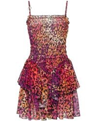 Just Cavalli - Vestido corto con estampado de leopardo - Lyst