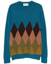 Ballantyne - Argyle-Knit Crew-Neck Sweater - Lyst