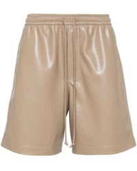 Nanushka - Shorts aus Faux-Leder mit Stretchbund - Lyst