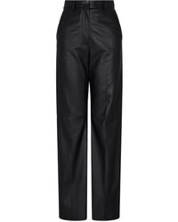 Emporio Armani - Glove-Quality Lambskin Nappa Leather Palazzo Trousers - Lyst