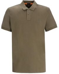 BOSS - Poloshirt Mit Logo-Schild - Lyst