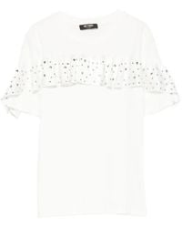 My Twin - Ruffle-Trimmed Studded T-Shirt - Lyst