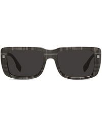 Burberry - Check Rectangle-frame Sunglasses - Lyst