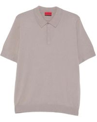BOSS - Knit Polo Sweater With Covered Placket - Lyst