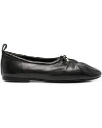 ADRIANNA FERETTI - Bow-Detail Leather Ballet Flats - Lyst