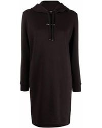 Calvin Klein - Logo-Print Hoodie Short Dress - Lyst