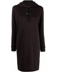 Calvin Klein - Logo-Print Hoodie Short Dress - Lyst