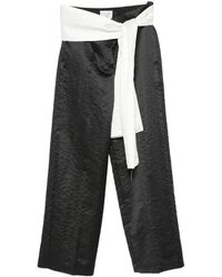 forte_forte - Satin-Finish Wide-Leg Trousers - Lyst