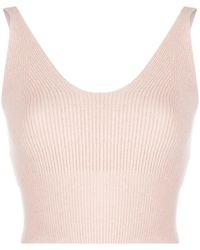 Peserico - Ribbed-Knit U-Neck Tank Top - Lyst
