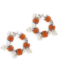 Dries Van Noten - Beaded Hoop Earrings - Lyst