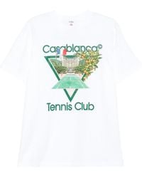 CASABLANCA - Tennis Club T-Shirt mit grafischem Print - Lyst