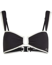 KARL LAGERFELD - Signature Bandeau Bikini Top - Lyst