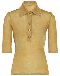 Ferragamo - Straight-point Collar Cotton-blend Top - Lyst