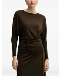 Pedro Del Hierro Madrid - Long-Sleeve Gathered Midi Dress - Lyst
