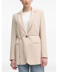MARC AUREL - Belted Button Blazer - Lyst