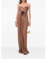 Ana Radu - Floral-Detail Strapless Maxi Dress - Lyst