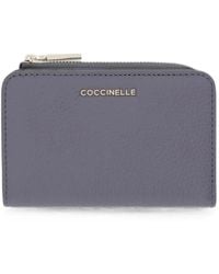 Coccinelle - Small Logo-Plaque Pebbled Wallet - Lyst