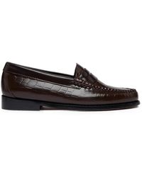 G.H. Bass & Co. - Weejuns Crocodile-Embossed Leather Loafers - Lyst