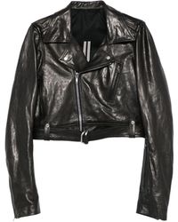 Rick Owens - Belted Leather Jacket - Lyst