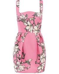 LEO LIN - Vestido Piper corto con motivo floral - Lyst