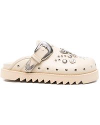 Toga Virilis - Buckle-Embellishment Leather Slippers - Lyst