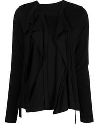 Yohji Yamamoto - Wolloberteil Mit Drapiertem Effekt - Lyst