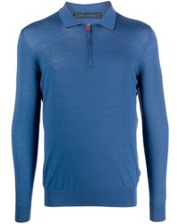 Kiton - Zip-collar Wool Polo Shirt - Lyst