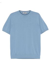 Canali - Fein Gestricktes T-Shirt - Lyst