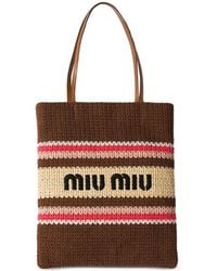 Miu Miu - Tote Bag Mit Logo-Stickerei - Lyst