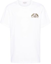 Alexander McQueen - Half Seal Logo Cotton T-shirt - Lyst