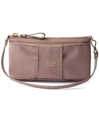Prada - Nappa-Leather Zipper Pouch - Lyst