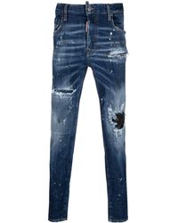 DSquared² - Distressed Low-rise Skinny Jeans - Lyst