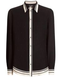 Dolce & Gabbana - Logo And Stripe-Print Jacquard Shirt - Lyst
