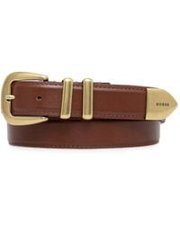 Guess - Ceinture À Plaque Logo - Lyst