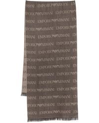 Emporio Armani - Bufanda con motivo del logo - Lyst