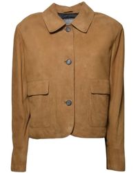 Tagliatore - Veste En Cuir À Poches Boutonnées - Lyst