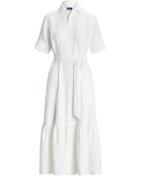Polo Ralph Lauren - Short-sleeve Linen Shirt Dress - Lyst