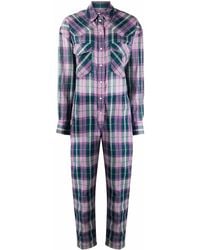 Isabel Marant - Check-Print Button-Up Jumpsuit - Lyst