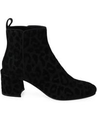 Dolce & Gabbana - Bottines En Velours À Imprimé Léopard - Lyst
