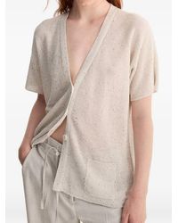 Biancalancia - Sequin-Embellished Short-Sleeve Cardigan - Lyst