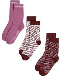 KARL LAGERFELD - All-Over Logo Socks (Pack Of Three) - Lyst