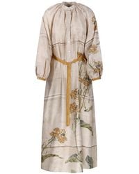 Pierre Louis Mascia - Robe Ceinturée À Fleurs - Lyst
