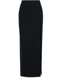 Alessandra Rich - Rok Met Zijsplit Van Wolblend - Lyst